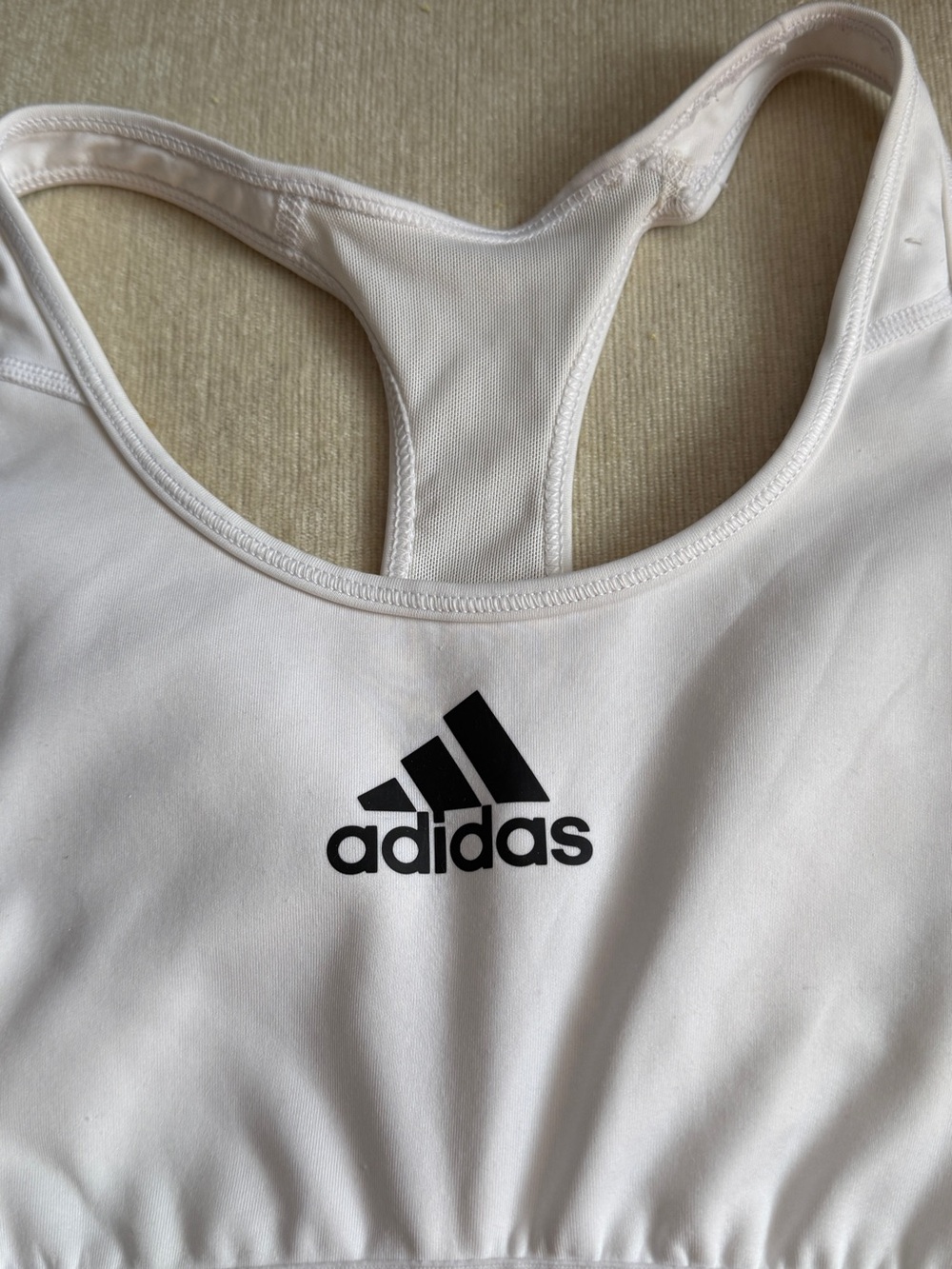 adidas White Racerback Swim Sports Top with Black Logo - Picture 7 of 7